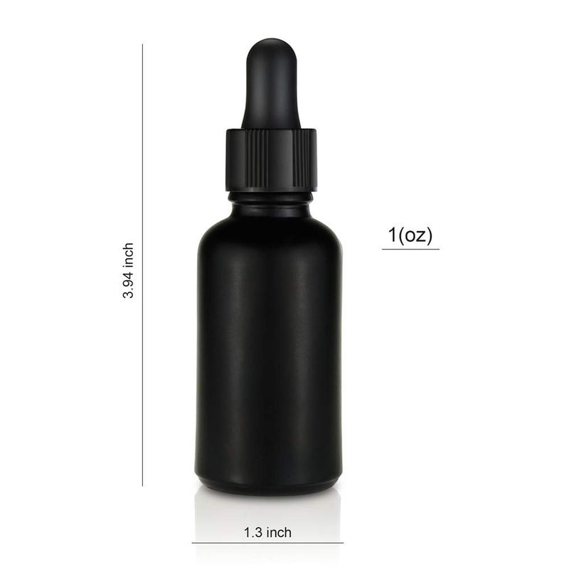 seafulee Black Coated Glass Bottle with Glass Eye Dropper  1 oz Capacity UV Safe Bottles for Essential Oils and Aromatherapy (Pack of 6) - Image 3